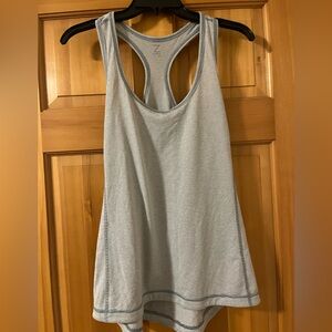 Zella light blue and white Racerback Tank Top with Scoop Neckline
